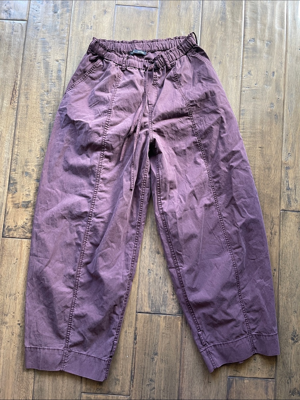 Mango wide leg pants burgundy small